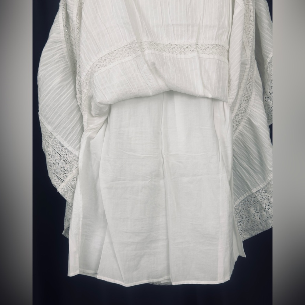 MICHAEL MICHAEL KORS White Corded Cotton & Sequined Lace Bell Sleeve Dress S NWT - Picture 12 of 13